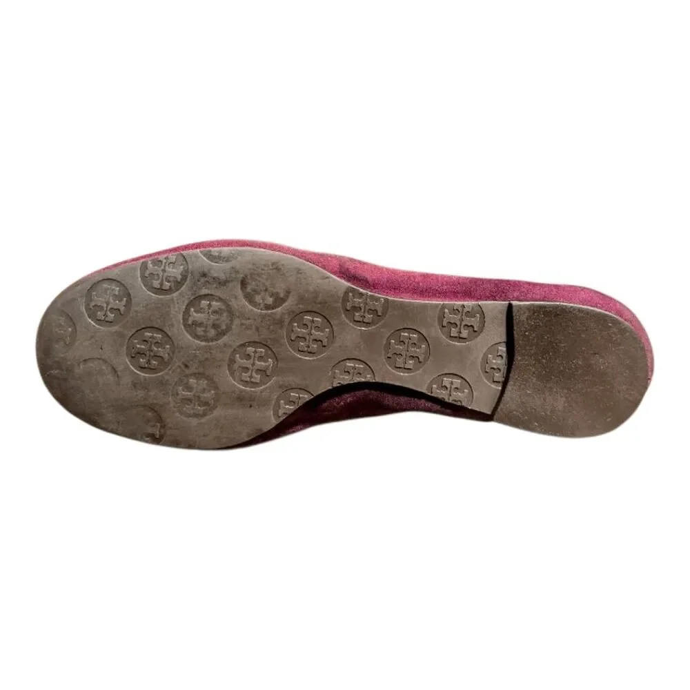 TORY BURCH Reva Maroon Suede Ballet Flats Size 8.5M